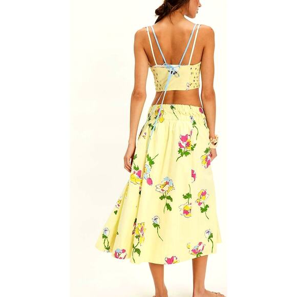 Free People Luka Set Maxi Skirt Cropped Top Early Bloomer Combo XL - Picture 2 of 5